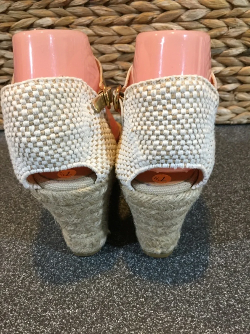 Kanna Two-Tone Tan Espadrille Wedge Sandals